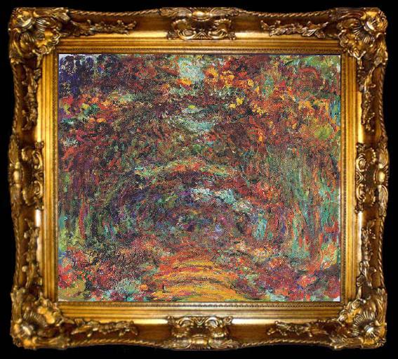 framed  Claude Monet The rose-way in Giverny, ta009-2
